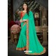 Incredible Green Georgette Embroidered Saree