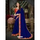 Mesmeric Royal Blue Georgette Embroidered Saree