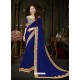 Markable Blue Georgette Embroidered Saree