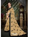 Beauteous Beige Georgette Embroidered Saree