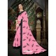 Desirable Pink Georgette Embroidered Saree