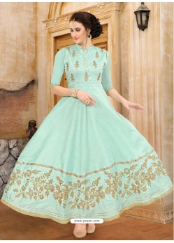 Sea Green Dhupion Embroidered Kurti