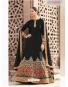 Black Embroidered Floor Length Suit