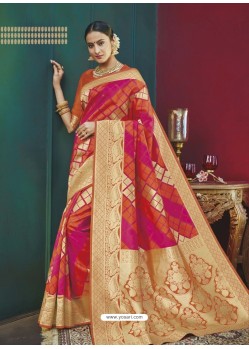 Fuchsia Banarasi Silk Designer Saree