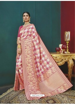 Pink Banarasi Silk Designer Saree