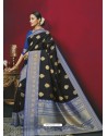 Black Banarasi Silk Designer Saree