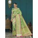 Parrot Green Banarasi Silk Designer Saree