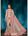 Splendid Dusty Pink Embroidered Saree