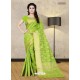 Parrot Green Banarasi Silk Woven Saree