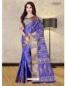 Blue Banarasi Silk Woven Saree