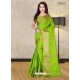Parrot Green Banarasi Silk Woven Saree
