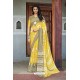 Yellow Moss Georgette Casual Saree