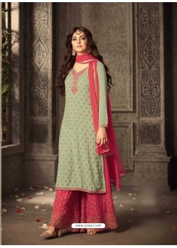 Sea Green Georgette Embroidered Suit