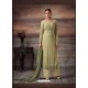 Olive Green Georgette Embroidered Suit