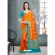 Admirable Orange Banarasi Silk Saree