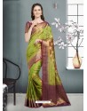 Stupendous Green Banarasi Silk Saree