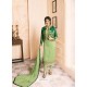 Parrot Green Georgette Embroidered Suit