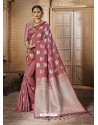 Fantastic Pink Silk Saree