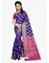 Enhanting Royal Blue Banarasi Silk Saree