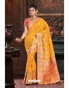 Yellow Two Tone Art Silk Saree