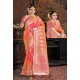 Peach Two Tone Art Silk Saree