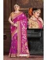 Magenta Two Tone Art Silk Saree