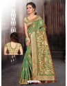 Mehendi Two Tone Art Silk Saree