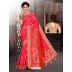 Dark Peach Two Tone Art Silk Saree