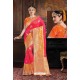 Dark Peach Two Tone Art Silk Saree