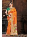 Orange Two Tone Art Silk Saree