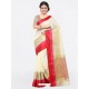 Off White Cotton Silk Jacquard Saree