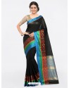 Black Cotton Silk Jacquard Saree