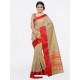 Beige Cotton Silk Jacquard Saree