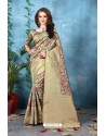 Olive Green Banarasi Silk Saree