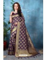 Violet Banarasi Silk Saree