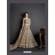 Silver Net Embroidered Floor Length Suit