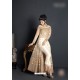 Off White Net Embroidered Floor Length Suit