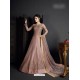 Dusty Pink Net Embroidered Floor Length Suit