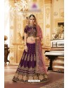 Purple Silk Embroidered Lehenga Choli