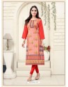 Peach American Crepe Kurti