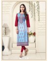 Turquoise American Crepe Kurti