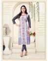 Grey American Crepe Kurti