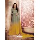 Grey Georgette Embroidered Floor Length Suit