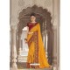 Yellow Georgette Silk Saree