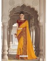 Yellow Georgette Silk Saree