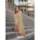 Beige Georgette Silk Saree