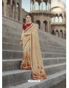 Beige Georgette Silk Saree