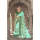 Aqua Mint Georgette Silk Saree