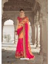 Fuchsia Georgette Silk Designer Saree