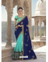 Sky Blue Georgette Silk Saree